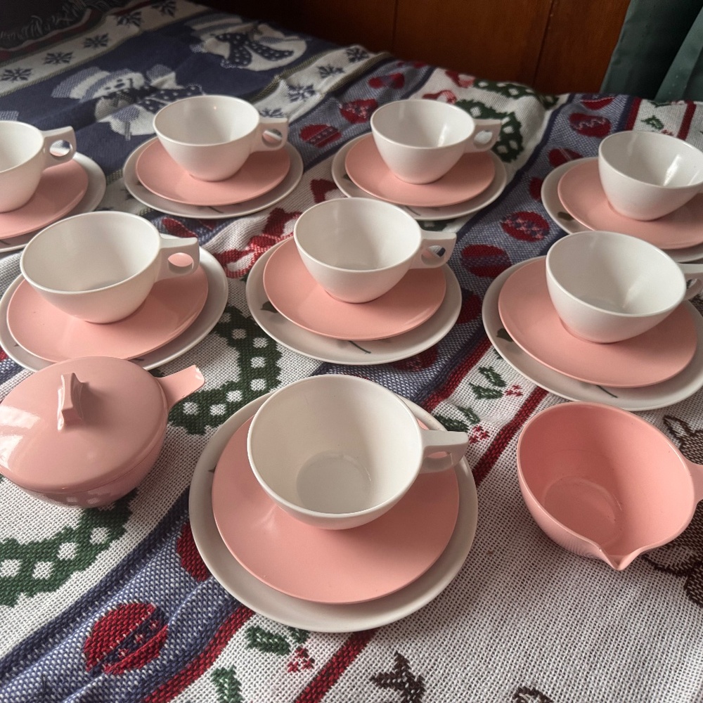 Vintage PINK SAUCERS Newport by Westinghouse Melamine